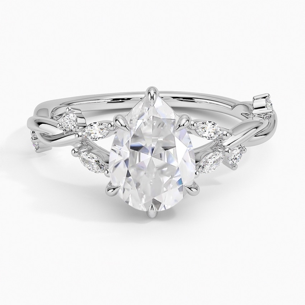 Elegant Silver Teardrop Ring